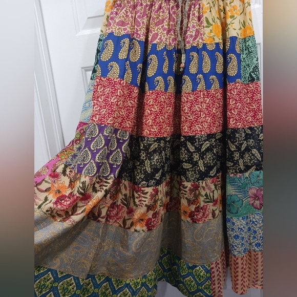 Bohemianian Hippie Patchwork Maxi Skirt - Picture 3 of 6